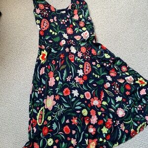 Boden Floral Dress - Navy and Multicolor